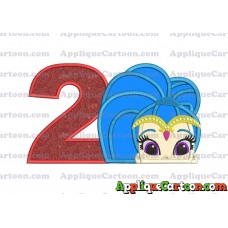 Shimmer and Shine Applique 01 Embroidery Design Birthday Number 2