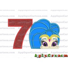 Shimmer and Shine Applique 01 Embroidery Design Birthday Number 7