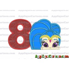 Shimmer and Shine Applique 01 Embroidery Design Birthday Number 8