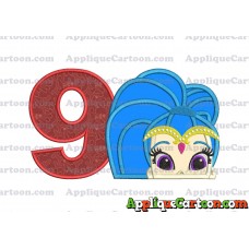 Shimmer and Shine Applique 01 Embroidery Design Birthday Number 9