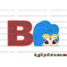 Shimmer and Shine Applique 01 Embroidery Design With Alphabet B