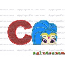 Shimmer and Shine Applique 01 Embroidery Design With Alphabet C