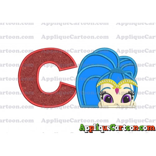 Shimmer and Shine Applique 01 Embroidery Design With Alphabet C
