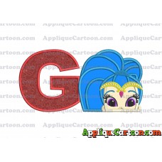 Shimmer and Shine Applique 01 Embroidery Design With Alphabet G