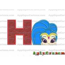 Shimmer and Shine Applique 01 Embroidery Design With Alphabet H