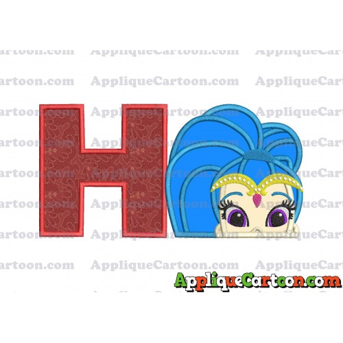 Shimmer and Shine Applique 01 Embroidery Design With Alphabet H