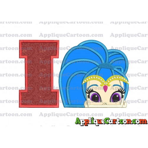 Shimmer and Shine Applique 01 Embroidery Design With Alphabet I