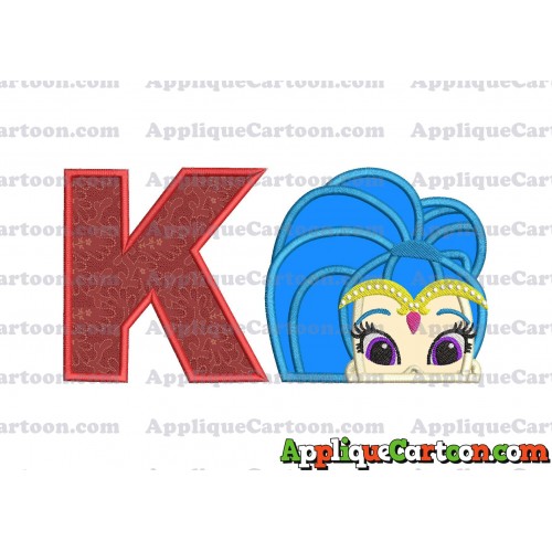 Shimmer and Shine Applique 01 Embroidery Design With Alphabet K