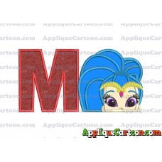 Shimmer and Shine Applique 01 Embroidery Design With Alphabet M