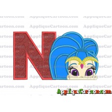 Shimmer and Shine Applique 01 Embroidery Design With Alphabet N