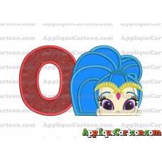 Shimmer and Shine Applique 01 Embroidery Design With Alphabet O