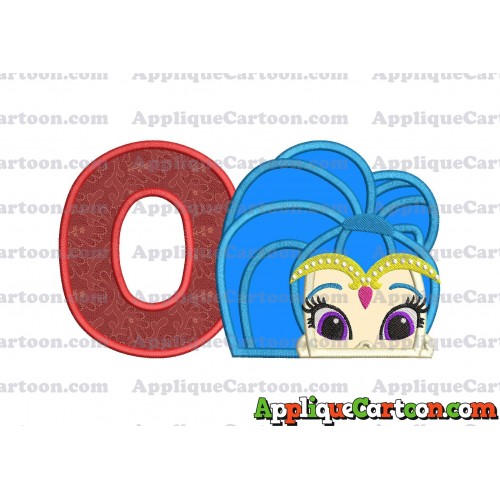Shimmer and Shine Applique 01 Embroidery Design With Alphabet O