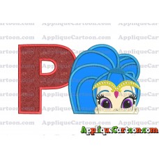 Shimmer and Shine Applique 01 Embroidery Design With Alphabet P