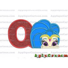 Shimmer and Shine Applique 01 Embroidery Design With Alphabet Q