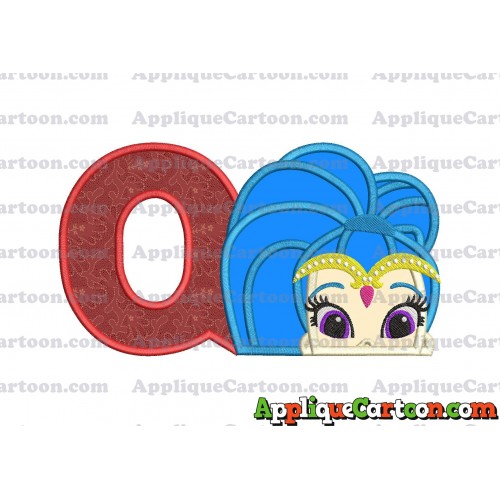 Shimmer and Shine Applique 01 Embroidery Design With Alphabet Q