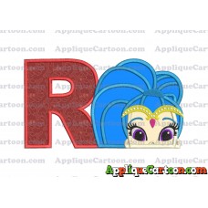 Shimmer and Shine Applique 01 Embroidery Design With Alphabet R