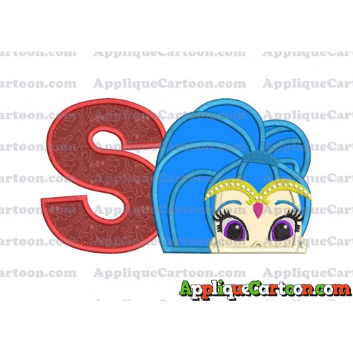 Shimmer and Shine Applique 01 Embroidery Design With Alphabet S