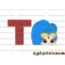 Shimmer and Shine Applique 01 Embroidery Design With Alphabet T