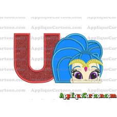 Shimmer and Shine Applique 01 Embroidery Design With Alphabet U