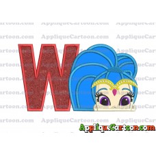 Shimmer and Shine Applique 01 Embroidery Design With Alphabet W