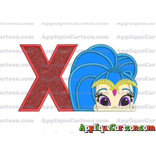 Shimmer and Shine Applique 01 Embroidery Design With Alphabet X