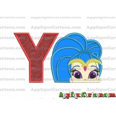 Shimmer and Shine Applique 01 Embroidery Design With Alphabet Y