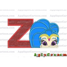 Shimmer and Shine Applique 01 Embroidery Design With Alphabet Z