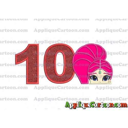 Shimmer and Shine Applique 02 Embroidery Design Birthday Number 10