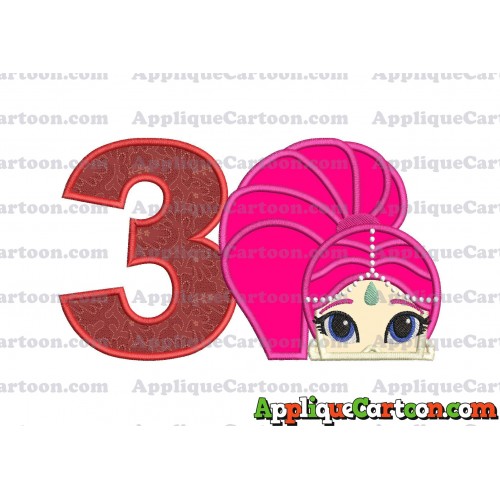 Shimmer and Shine Applique 02 Embroidery Design Birthday Number 3