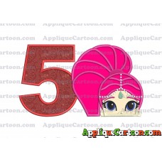 Shimmer and Shine Applique 02 Embroidery Design Birthday Number 5