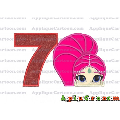 Shimmer and Shine Applique 02 Embroidery Design Birthday Number 7