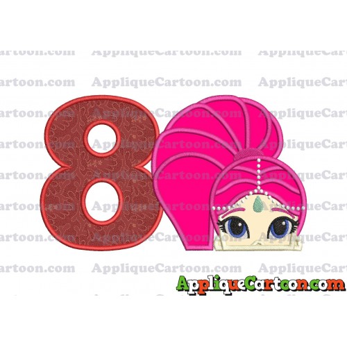 Shimmer and Shine Applique 02 Embroidery Design Birthday Number 8