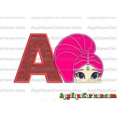 Shimmer and Shine Applique 02 Embroidery Design With Alphabet A