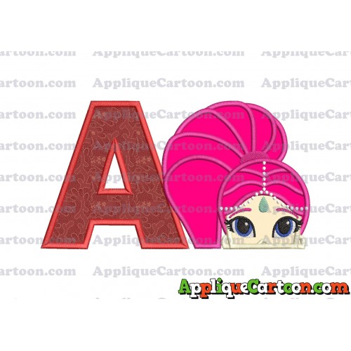 Shimmer and Shine Applique 02 Embroidery Design With Alphabet A