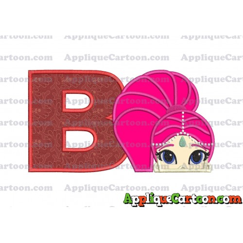 Shimmer and Shine Applique 02 Embroidery Design With Alphabet B