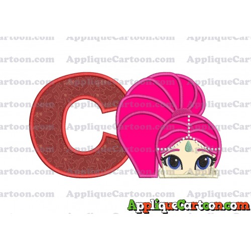 Shimmer and Shine Applique 02 Embroidery Design With Alphabet C