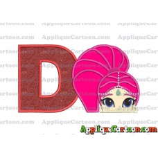 Shimmer and Shine Applique 02 Embroidery Design With Alphabet D