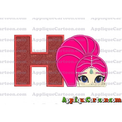 Shimmer and Shine Applique 02 Embroidery Design With Alphabet H