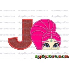 Shimmer and Shine Applique 02 Embroidery Design With Alphabet J
