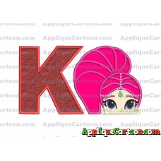 Shimmer and Shine Applique 02 Embroidery Design With Alphabet K