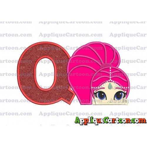 Shimmer and Shine Applique 02 Embroidery Design With Alphabet Q