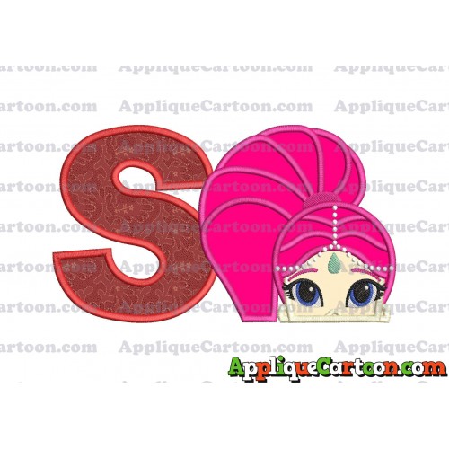 Shimmer and Shine Applique 02 Embroidery Design With Alphabet S