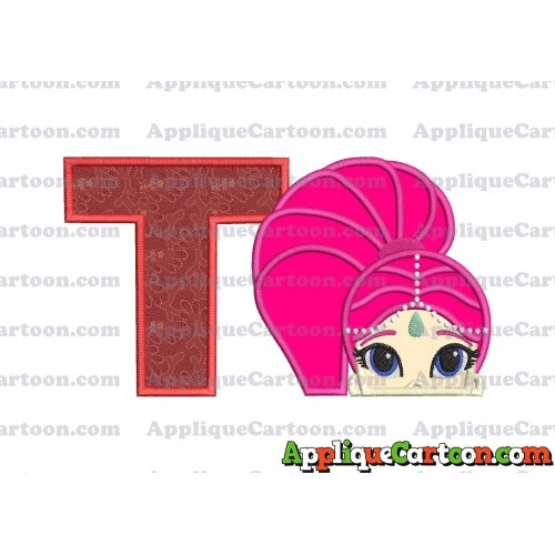 Shimmer and Shine Applique 02 Embroidery Design With Alphabet T