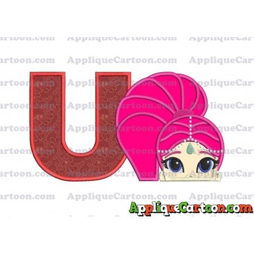 Shimmer and Shine Applique 02 Embroidery Design With Alphabet U