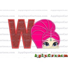 Shimmer and Shine Applique 02 Embroidery Design With Alphabet W