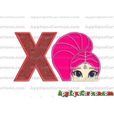 Shimmer and Shine Applique 02 Embroidery Design With Alphabet X