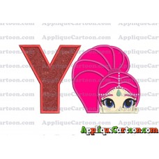 Shimmer and Shine Applique 02 Embroidery Design With Alphabet Y