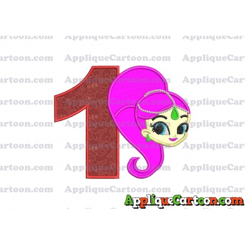 Shimmer and Shine Applique 03 Embroidery Design Birthday Number 1
