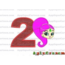 Shimmer and Shine Applique 03 Embroidery Design Birthday Number 2