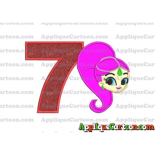 Shimmer and Shine Applique 03 Embroidery Design Birthday Number 7